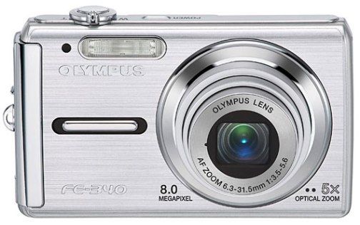 Olympus FE-340 Digital Camera, Image Sensor 8.0 Megapixels (effective), 1/2.35 CCD (1.1cm), 5x Optical Zoom + 4x Digital Zoom (Seamless to 20x), Maximum Aperture F3.5 - F5.6 (FE340 FE 340 226220)