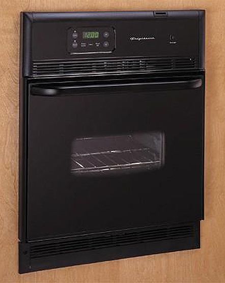 Frigidaire FEB24S2AB Electric Wall Oven with Manual Clean & 2 Oven Racks, Black on Black Color, 24