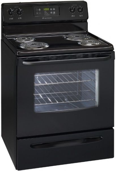 Frigidaire FEF354GB Freestanding Electric Range with 4 Coil Elements, 5.3 cu. ft. Self-Cleaning Oven and Storage Draw, Black Color, SmoothTouch Backguard Design, EasySet 200 Electronic Oven Control, 2 - 6