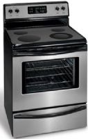 Frigidaire FEF368GC Free-Standing Electric 30-Inch Electric Smoothtop Range, Stainless Steel, 5.3 Cu. Ft. Self-Cleaning Oven with Advanced Bake Cooking System, 2,600W Bake / 3,000W Broil, UltraSoft Black Handle, 2 Oven Racks, Extra-Large, Clear Glass Visualite Window, Oven Light (FEF-368GC FEF 368GC FEF368G FEF368) 
