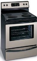 Frigidaire FEF368GM Free-Standing 30-Inch Electric Smoothtop Range, Silver Mist, 5.3 Cu. Ft. Self-Cleaning Oven with Advanced Bake Cooking System, 2,600W Bake / 3,000W Broil, UltraSoft Black Handles, 2 Oven Racks, Extra-Large, Clear Glass Visualite Window, Oven Light (FEF-368GM FEF 368GM FEF368G FEF368) 