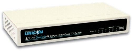 Unicom FEP-32008T-2 Micro-Switch/8, 8-Port RJ-45 10/100Base-TX Fast Ethernet Switch, Conforms to IEEE 802.3, 802.3u, and 802.3x standards, 8 N-way 10/100TX Ethernet RJ-45 ports, Automatic MDI/MDIX Crossover for 10Base-T & 100Base-TX ports, Back pressure for Half-duplex (FEP32008T2 FEP32008T-2 FEP-32008T2 FEP-32008T FEP-32008)