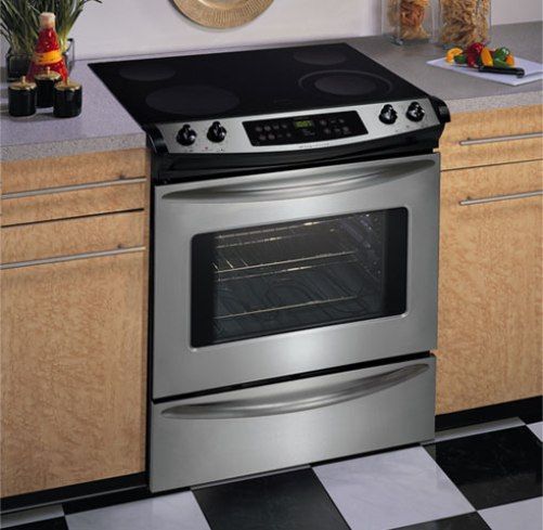 Frigidaire FES367FC Slide-in 30-Inch Electric Range, Stainless Steel, 4.2 Cu. Ft. Electric Self-Cleaning Oven with Auto-Latch Safety Lock, Smudge-Resistant EasyCare Genuine Stainless Steel, 3,400W Bake / 2,750W Broil, UltraSoft Stainless Steel Handle, Dual Radiant Baking System, Self-Cleaning System with Speed Clean (FES-367FC FES 367FC FES367F FES367)