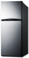 Summit FF1085SSIM Capacity 9.9 cu.ft. Frost-Free Refrigerator-Freezer 24" Wide With Factory Installed Icemaker, Stainless Steel Doors, And Black Cabinet; Thin-line design, limited space is no problem for our thin-line models, designed specifically for those hard-to-fit spots; Frost-free operation, no-frost convenience for reduced user maintenance; Large capacity, 9.9 cu.ft. interior offers generous storage in a slim fit; UPC 761101047232 (SUMMITFF1085SSIM SUMMIT FF1085SSIM SUMMIT-FF1085SSIM) 