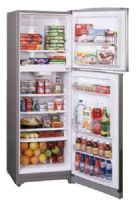 Summit FF1325SS Frost-Free Top Mount Apartment Size Refrigerator, 11.0 cu.ft Capacity, Silver with Stainless Steel, Reversible Door Swing; Counter depth; Snap shut doors; Deep handholds; Large freezer compartment; Deluxe interior; Glass shelves in both sections (FF1325S FF1325-SS FF1325) 