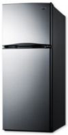Summit FF1387SSIM Frost-Free Refrigerator-Freezer 24" Wide 11.5 cu.ft. With Factory Installed Icemaker, Black Cabinet, And Stainless Steel Doors; Frost-free operation, no-frost convenience for reduced user maintenance; Large capacity, 11.5 cu.ft. interior offers generous storage in a slim fit; Interior light, automatically illuminates when you open the door; UPC 761101047355 (SUMMITFF1387SSIM SUMMIT FF1387SSIM SUMMIT-FF1387SSIM) 