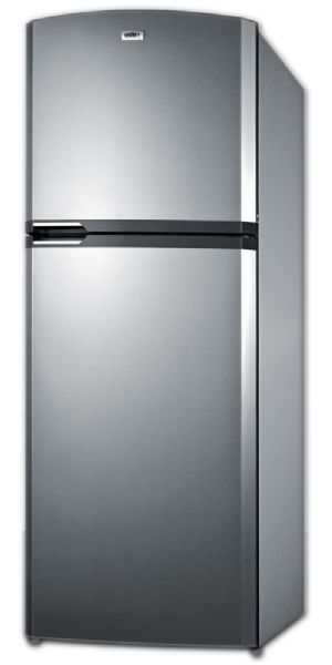 Summit FF1422SSRH Freestanding Counter Depth Top Freezer Refrigerator With 12.89 cu.ft. Total Capacity, 2 Glass Shelves, 3.92 cu.ft. Freezer Capacity, Right Hinge, Crisper Drawer, Frost Free Defrost, CFC Free In Stainless Steel, 26
