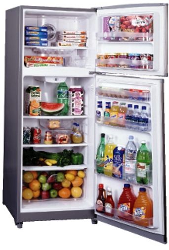 Summit FF1425SSIM Stainless Steel Frost-free Refrigerator-Freezer with Installed Ice Maker, Capacity 12.6 c.f., Body Color Gray, Reversible door, Interior light, Adjustable glass shelves, Fruit and vegetable crisper, Energy efficient design (FF1425SSI FF1425SS FF1425S FF1425 FF-1425SS)
