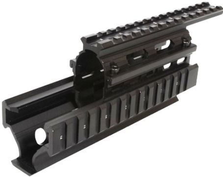 Firefield FF34008 AK Carbine 8.65 Inch Rail, Perfect for mounting multiple picatinny compatible accessories, Quad rail, With hex wrench and barrel nut, Hard anodized aluminum construction, Mil-spec picatinny rails, Numbered rail slots, Dimensions 9 x 5.5 x 1 inches, Weight 1lb (FF-34008 FF 34008)