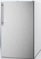 Summit FF511LBISSHVADA ADA Compliant 20" Wide Built-in Undercounter All-refrigerator, Auto Defrost with Factory Installed Lock, Stainless Steel Door and Vertical Thin Handle, White Cabinet, 4.1 Cu.Ft. Capacity, RHD Right Hand Door Swing, Adjustable shelves, Crisper drawer, Flat door liner, Adjustable thermostat (FF-511LBISSHVADA FF 511LBISSHVADA FF511LBISSHV FF511LBISS FF511LBI FF511L FF511) 