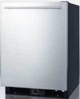 Summit FF590SSHH Frost-free ENERGY STAR Qualified All-refrigerator for Built-in or Freestanding Use, with Stainless Steel Door, Black Cabinet, 5.7 c.f. capacity, Reversible Door, RHD Right Hand Door Swing, Professional horizontal handle, Adjustable glass shelves, Door storage, Adjustable thermostat, Interior light, Sealed back (FF-590SSHH FF 590SSHH FF590SS FF590) 