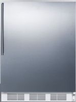 Summit FF61SSHV Freestanding Counter Height All-refrigerator for Residential Use with Automatic Defrost, Stainless Steel Wrapped Door and Professional Thin Handle, White Cabinet, 5.5 Cu.Ft. Capacity, RHD Right Hand Door Swing, Hidden evaporator, One piece interior liner, Adjustable glass shelves, Fruit and vegetable crisper, Wine shelf (FF-61SSHV FF 61SSHV FF61SS FF61) 