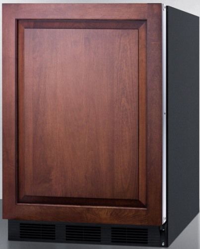 Summit FF63BBIIF Built-in Undercounter All-refrigerator for Residential Use with Automatic Defrost and Customizable Door Front to Accept Overlay Panels, Black Cabinet, 5.5 Cu.Ft. Capacity, Reversible door, RHD Right Hand Door Swing, Hidden evaporator, One piece interior liner, Adjustable glass shelves, Fruit and vegetable crisper (FF-63BBIIF FF 63BBIIF FF63BBI FF63B FF63)