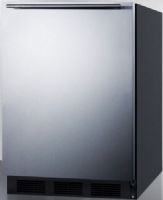 Summit FF63BBISSHHADA ADA Compliant Built-in Undercounter All-refrigerator for Residential Use with Automatic Defrost, Stainless Steel Wrapped Door and Professional Horizontal Handle, Black Cabinet, 5.5 Cu.Ft. Capacity, RHD Right Hand Door Swing, Hidden evaporator, One piece interior liner, Adjustable glass shelves (FF-63BBISSHHADA FF 63BBISSHHADA FF63BBISSHH FF63BBISS  FF63BBI FF63B FF63) 
