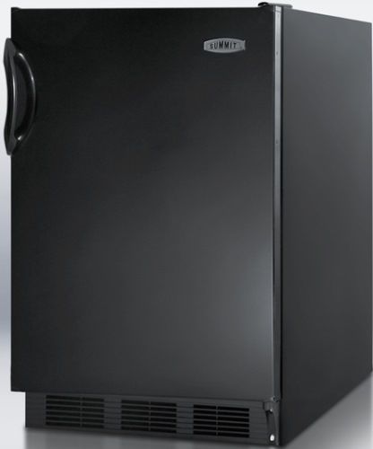Summit FF6B7ADA ADA Compliant Commercially Approved Counter Height Freestanding All-refrigerator, Black Cabinet, Less than 24 inches wide with a full 5.5 c.f. capacity, Reversible door, RHD Right Hand Door Swing, Adjustable thermostat, Automatic defrost, Hidden evaporator, One piece interior liner, Adjustable glass shelves, Fruit and vegetable crisper (FF-6B7ADA FF 6B7ADA FF6B7 FF6B FF6)