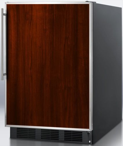 Summit FF6BBI7FR Commercially Approved Built-in Undercounter All-refrigerator with Stainless Steel Door Frame to Accept Custom Panels, Black Cabinet, 5.5 cu.ft. capacity, Reversible Door, RHD Right Hand Door Swing, Less than 24 inches wide, Automatic Defrost, Professional stainless steel handle, Hidden evaporator, One piece interior liner (FF-6BBI7FR FF 6BBI7FR FF6BBI7 FF6BBI FF6B FF6)