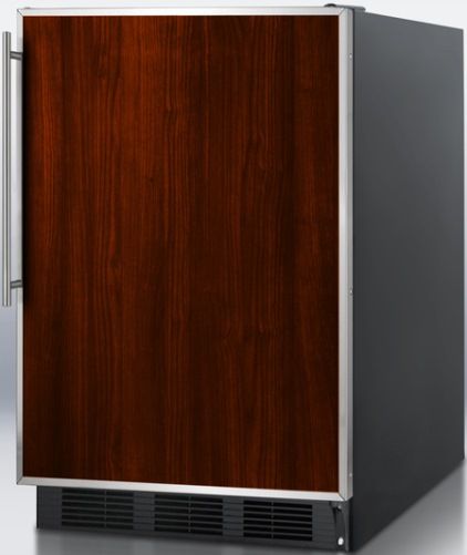 Summit FF6BBI7FRADA ADA Compliant Commercially Approved Built-in Undercounter All-refrigerator with Stainless Steel Door Frame to Accept Custom Panels, Black Cabinet, 5.5 cu.ft. capacity, Reversible Door, RHD Right Hand Door Swing, Less than 24 inches wide, Automatic Defrost, Professional stainless steel handle, Hidden evaporator (FF-6BBI7FRADA FF 6BBI7FRADA FF6BBI7FR FF6BBI7 FF6BBI FF6B FF6)
