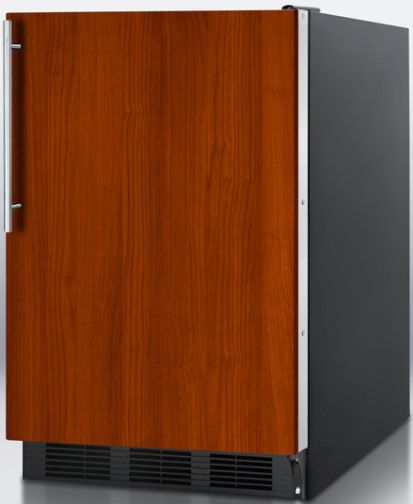 Summit FF6BBI7IF Commercially Approved Built-in Undercounter All-refrigerator with Capable of Accepting Full Overlay Panels, Black Cabinet, 5.5 cu.ft. capacity, Reversible Door, RHD Right Hand Door Swing, Less than 24 inches wide, Automatic Defrost, Hidden evaporator, One piece interior liner, Adjustable glass shelves (FF-6BBI7IF FF 6BBI7IF FF6BBI7 FF6BBI FF6B FF6)