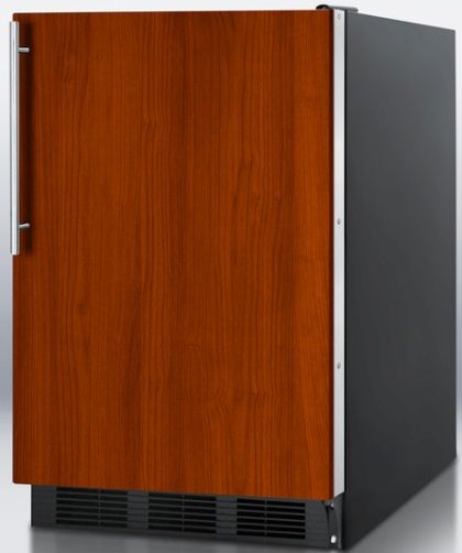 Summit FF6BBIIF Built-in Undercounter All-refrigerator with Automatic Defrost, Designed to Accept Full Overlay Panels over the Door, Black Cabinet, 5.5 cu.ft. capacity, Less than 24 inches wide to fit tight spaces, Hidden evaporator, One piece interior liner, Adjustable glass shelves, Fruit and vegetable crisper, Interior light, Door shelves (FF-6BBIIF FF 6BBIIF FF6BBI FF6B FF6 BBIIF)