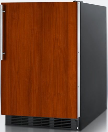 Summit FF6BBIIFADA ADA Compliant Built-in Undercounter All-refrigerator with Integrated Door Frame to Accept Overlay Panels, Black Cabinet, Less than 24 inches wide with a full 5.5 c.f. capacity, Reversible door, RHD Right Hand Door Swing, Professional handle, Automatic defrost, Hidden evaporator, One piece interior liner, Adjustable glass shelves (FF-6BBIIFADA FF 6BBIIFADA FF6BBIIF FF6BBI FF6B FF6)