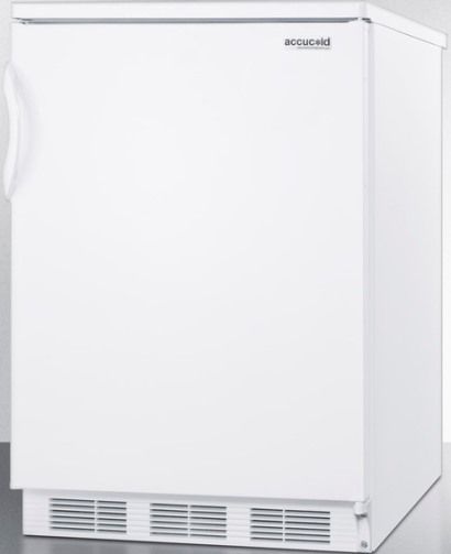 Summit FF6BI7 Commercially Listed Built-in Undercounter All-refrigerator for General Purpose Use with Automatic Defrost, White Cabinet, 5.5 cu.ft. capacity, Reversible door, RHD Right Hand Door Swing, Our unique 24