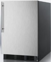 Summit FF6BSSHV Freestanding Refrigerator with Auto Defrost, Stainless Steel Door and Thin Handle, Black Cabinet, 5.5 cu.ft. capacity, Less than 24 inches wide to fit tight spaces, Adjustable glass shelves, Hidden evaporator, One piece interior liner, Crisper drawer, Door shelves, Interior light, Adjustable thermostat, UPC 761101025087 (FF-6BSSHV FF 6BSSHV FF6BSS FF6B FF6) 