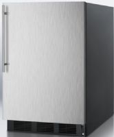 Summit FF6BSSHVADA ADA Compliant Freestanding Counter Height All-refrigerator with Stainless Steel Door and Professional Thin Vertical Handle, Black Cabinet, Less than 24 inches wide with a full 5.5 c.f. capacity, RHD Right Hand Door Swing, Automatic defrost, Hidden evaporator, One piece interior liner, Adjustable glass shelves (FF-6BSSHVADA FF 6BSSHVADA FF6BSSHV FF6BSS FF6B FF6) 