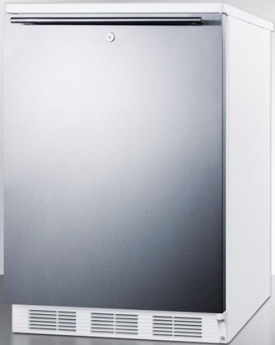 Summit FF6LBI7SSHHADA ADA Compliant Commercially Approved Built-in Undercounter All-refrigerator with Factory Installed Lock, Stainless Steel Door and Professional Horizontal Handle, White Cabinet, 5.5 cu.ft. capacity, Reversible door, RHD Right Hand Door Swing, Automatic defrost, Hidden evaporator, One piece interior liner (FF-6LBI7SSHHADA FF 6LBI7SSHHADA FF6LBI7SSHH FF6LBI7SS FF6LBI7 FF6LBI FF6L FF6)