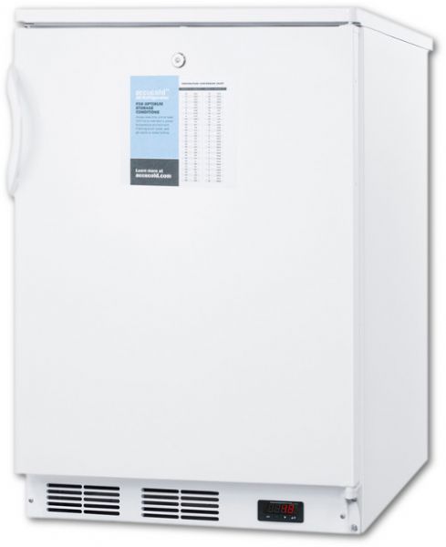 Summit FF6LPRO All-Freezer For Freestanding Use, Manual Defrost With A Lock and Probe Hole For User-Installed Monitoring Equipment, 24