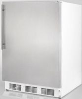 Summit FF6SSHVADA ADA Compliant Freestanding All-refrigerator with Stainless Steel Door and Professional Thin Vertical Handle, White Cabinet, Less than 24 inches wide with a full 5.5 c.f. capacity, RHD Right Hand Door Swing, Professional handle, Automatic defrost, Hidden evaporator, One piece interior liner, Adjustable glass shelves (FF-6SSHVADA FF 6SSHVADA FF6SSHV FF6SS FF6) 