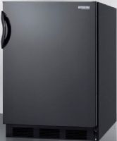Summit FF-7BBI, Compact Refrigerator, Capacity 5.5 c.f., Defrost Type Automatic, Body Color Black, Door Color Black, Door Swing Reversible, All-refrigerator, Fully automatic defrost, Built-in model, Adjustable thermostat, Energy efficient design, Interior light, Dimensions 33 1/8" × 23 5/8" × 23 1/2", Weight 100 lbs (FF7BBI FF7BB FF7) 