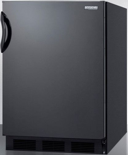 Summit FF7BBI Commercially Listed Built-in Undercounter All-refrigerator for General Purpose Use with Flat Door Liner and Automatic Defrost, Black Cabinet, Full 5.5 cu.ft. capacity inside a convenient 24