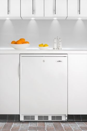 Summit FF7LBI Model FF7 Commercial All-Refrigerator with Automatic Defrost, White, 33-1/2 Inches Heigh, Factory-installed lock provides security you can count on, Ideal 24