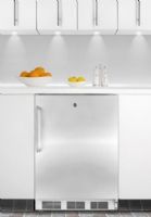 Summit FF7LBISSTBADA ADA Compliant Commercially Approved Built-in Undercounter All-refrigerator with Stainless Steel Door, Factory Installed Lock and Professional Towel Bar Handle, White Cabinet, Less than 24 inches wide with a full 5.5 c.f. capacity, RHD Right Hand Door Swing, Automatic defrost, Adjustable glass shelves (FF-7LBISSTBADA FF 7LBISSTBADA FF7LBISSTB FF7LBISS FF7LBI FF7L FF7) 