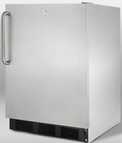 Summit FF7LBLCSS Commercial Approved Built-in Refrigerator with Front Lock, Stainless Steel, 24