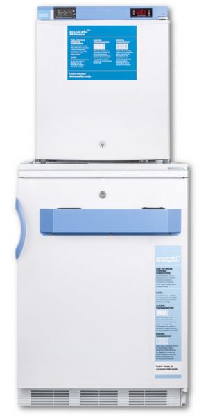 Summit FF7L-FS24LSTACKMED2 Stacked Combination Offers Separate Refrigerator/Freezer Storage As Recommended By The CDC; Specially designed and featured to meet the CDC and VFC's guidelines for safe vaccine storage; Independent refrigerator and freezer storage in one slim-fitting footprint for space-challenged facilities; (SUMMITFF7LFS24LSTACKMED2 SUMMIT FF7LFS24LSTACKMED2 FF7L FS24LSTACKMED2 SUMMIT-FF7LFS24LSTACKMED2 FF7L-FS24LSTACKMED2)