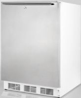 Summit FF7LSSHHADA ADA Compliant Commercially Approved All-refrigerator for Freestanding Use with Stainless Steel Door and Professional Horizontal Handle, White Cabinet, Less than 24 inches wide with a full 5.5 c.f. capacity, Reversible door, RHD Right Hand Door Swing, Factory installed lock, Automatic defrost (FF-7LSSHHADA FF 7LSSHHADA FF7LSSHH FF7LSS FF7L FF7) 