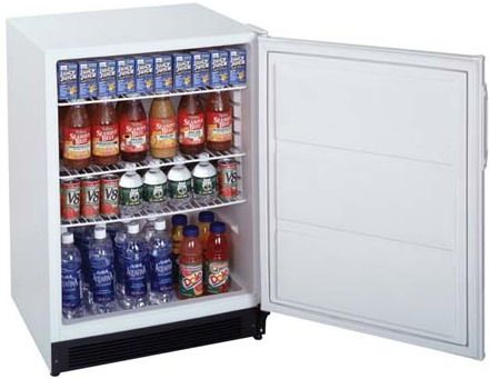 Summit FF7LSSTB, 5.5 Cu.Ft. All-Refrigerators in White with Wrapped stainless steel, Fully automatic defrost, Interior light, Front mounted lock, 115 Volts, 60 hertz (FF7LSSTB FF7LSS FF7L FF7)