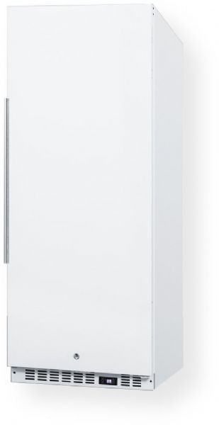 Summit FFAR12W Commercial All-refrigerator with Stainless Steel Interior and White Exterior, 10.1 cu.ft. Capacity, Reversible door, RHD Right Hand Door Swing, Digital thermostat, Cantilevered shelves, Factory installed lock, Hospital grade cord with 'green dot' plug, Flat door liner, Automatic defrost, Internal fan, Recessed LED lighting, Sealed back (FFAR-12W FFAR 12W FFAR12) 