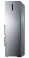 Summit FFBF181ES ENERGY STAR Certified European Counter Depth Bottom Freezer Refrigerator With Stainless Steel Doors, Platinum Cabinet, And Digital Controls For Each Section; ENERGY STAR certified, rated by the DOE to perform with more efficiency than federal standards require, saving your unit energy and you on higher utility costs; UPC 761101051840 (SUMMITFFBF181ES SUMMIT FFBF181ES SUMMIT-FFBF181ES) 