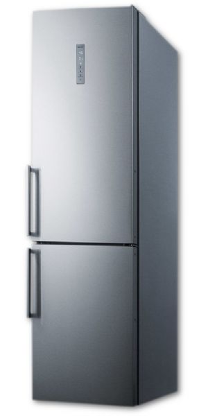 Summit FFBF192SS Counter Depth ENERGY STAR Certified Bottom Freezer Refrigerator, With Frost-Free Operation, Digital Controls, Platinum Cabinet, And Stainless Steel Look Doors; Counter depth, sized at 25.63