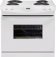 Frigidaire FFED3005LW Drop-In Electric Range, 4.2 cu. ft. Capacity, 30" Size, Drop-In Installation Type, Electric Power Type, Membrane Interface, Low and High Broil, Integrated with Bake Preheat, Porcelain Surface Type, 8" 2600 Watts Front Right Element, 6" 1,500 Watts Front Left Element, 6" 1500 Watts Rear Right Element, 8" 2,600 Watts Rear Left Element, 24 1/8" Interior Width, 18 1/32" Interior Depth, White Color (FFED3005LW FFED-3005LW FFED 3005LW FFED3005-LW FFED3005 LW) 