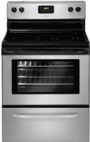 Frigidaire FFEF3013LM Freestanding Electric Range, Upswept Black Smoothtop Surface Type, 6/9" - 2500W Front Right Element, 9" 2,500 watts Front Left Element, 6" - 1250W Rear Right Element, 6" 1,250 watts Rear Left Element, 4.8 Cu. Ft. Capacity, 2,600 Watts Baking Element, 3,000 Watts Broil Element, Vari-Broil High/Low Broiling System, 2 Standard Rack Configuration, Manual Clean Cleaning System, Silver Mist Color (FFEF-3013LM FFEF 3013LM FFEF3013-LM FFEF3013 LM) 