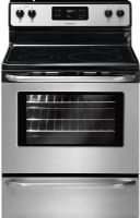 Frigidaire FFEF3048LS Freestanding Electric Range, Upswept Black Smoothtop Surface Type, 12" 2,700 Watts Front Right Element, 9"/6" - 2500W Front Left Element, 6" - 1250W Rear Right Element, 6" 1,250 watts Rear Left Element, 5.3 Cu. Ft. Capacity, 2,600 Watts Baking Element, Even Baking Technology Baking System, 3,000 Watts Broil Element, Vari-Broil High/Low Broiling System, 2 Standard Rack Configuration, Stainless Steel Color (FFEF3048LS FFEF-3048LS FFEF 3048LS FFEF3048-LS FFEF3048 LS) 