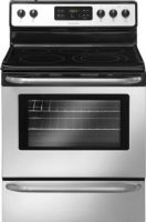 Frigidaire FFEF3050LS Freestanding Electric Range, 30" Size, Upswept Black Smoothtop Surface Type, 12"/9" - 2700W Front Right Element, 9" 2,500 watts Front Left Element, 6" - 1250W Rear Right Element, 6" 1,250 watts Rear Left Element, Keep Warm Zone 100 Watts Center Element, 5.4 Cu. Ft. Capacity, 3,500 Watts Baking Element, Even Baking TechnologyBaking System, 3,600 Watts Broil Element, Stainless Steel (FFEF3050LS FFEF-3050LS FFEF 3050LS FFEF3050-LS FFEF3050 LS) 