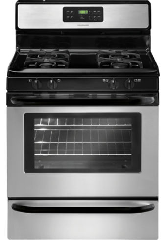 Frigidaire FFGF3023LS 30'' Freestanding Gas Range, Large Capacity, Quick Boil, One-Touch Self Clean, Ready-Select Controls, Sealed Gas Burners, Store-More Storage Drawer, Leveling Legs: 4 Adjustable, Product Weight (lbs): 180, Power Type: Gas, Size: 30'', Cooking Surface: Upswept / Sealed Burners, Grate Color: Black Matte, Grate Material: Cast Iron, Grates: Individual (FFGF3023LS FFGF302-3LS FFGF-3023LS)