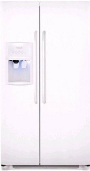 Frigidaire FFHS2313LP Side By Side Refrigerator with 3 Glass SpillSafe Shelves, 22.6 cu. ft. Capacity, 14.2 cu. ft. Fresh Food Capacity, 8.3 cu. ft. Freezer Capacity, Adjustable Front Rollers, White Toe Grille, White Plastic Door Handle Design, Hidden Door Hinge Covers, Top Right Rear Water Filter Location, 2 One-Gallon White Adjustable Door Bins, 2 Two-Liter White Fixed Door Bins, Clear dairy door Dairy Compartment, Pearl White (FFHS-2313LP FFHS 2313LP FFHS2313-LP FFHS2313 LP)