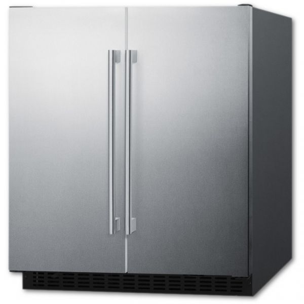 Summit FFRF3070BSS Side-by-Side Compact Refrigerator 30