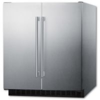 Summit FFRF3075WCSS Freestanding/Built-In Side-by-Side Refrigerator 30" with Right Angle Plug, Digital Thermostat, Door And Temperature Alarms, LED Lighting, Adjustable Shelving, Slotted Floors, Sabbath Mode And 5.4 cu. ft. Capacity; Flexible design allows built-in installation or freestanding use; UPC 761101054209 (SUMMITFFRF3075WCSS SUMMIT FFRF3075WCSS SUMMIT-FFRF3075WCSS) 