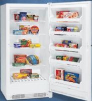 Frigidaire FFU1764FW Frost Free Upright Freezer with Automatic Door Closer and Lock with Pop-Out Key, 16.7 Cu. Ft., Automatic Door Closer, Color-Coordinated Handle, CSA Commercial Rating, 5 Full-Width Fixed Door Bins, 1 Trivet, 4 Fixed Wire Shelves (FFU-1764FW FFU 1764FW) 